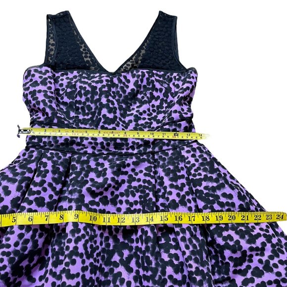 Taylor Womens Dress Size 2 Purple Black Polka Dot Ball Gown High Waist - Picture 10 of 11